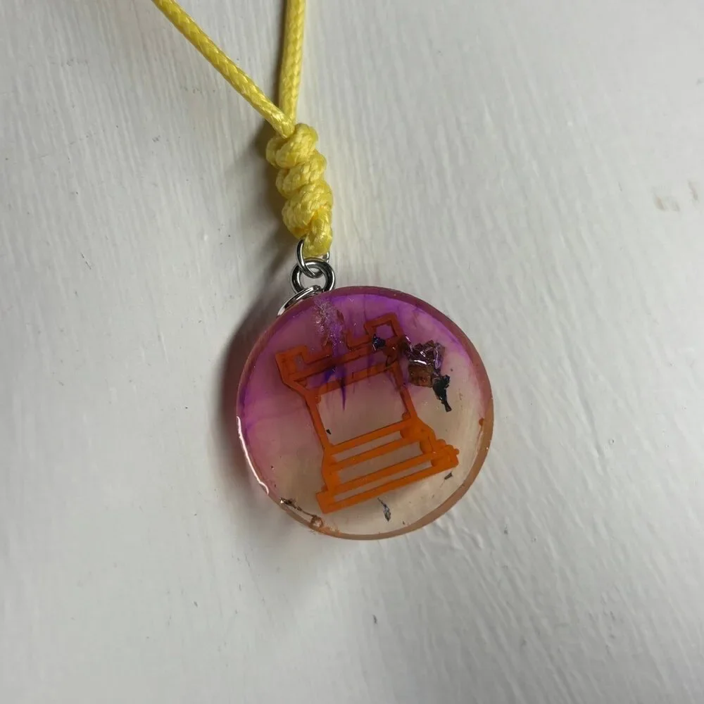 Translucent Rook - Handmade Resin Chess Necklace - Picture 2 of 5